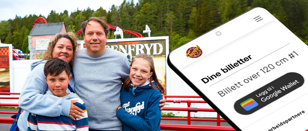 Legg TusenFryd-billetten i Google eller Apple Wallet