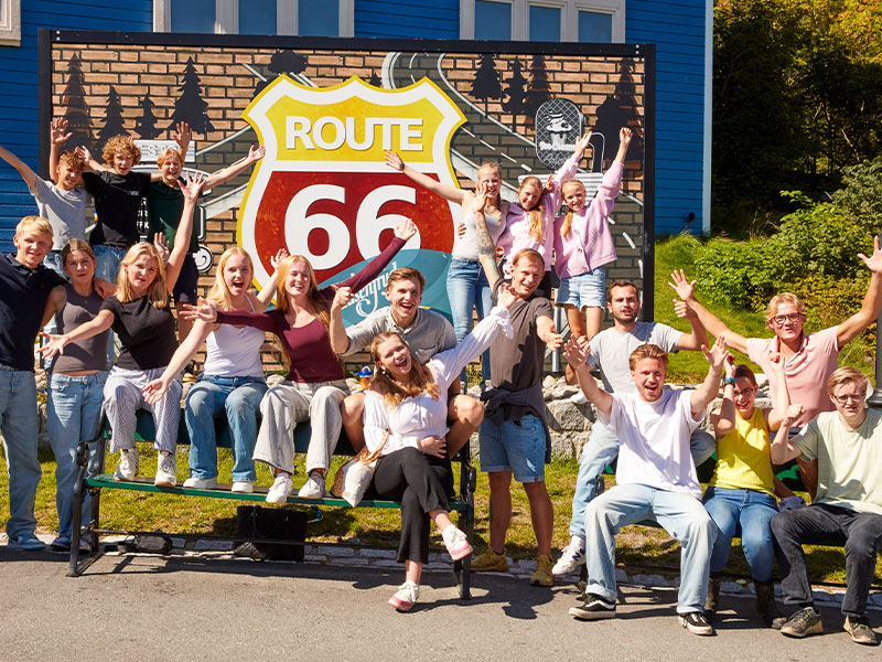 Glad gruppe på Tusenfryd